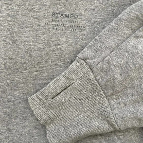 Stampd Women's Unisex Gray Pullover Hoodie with Scoop Hem & Thumb Holes - Large - Picture 6 of 15